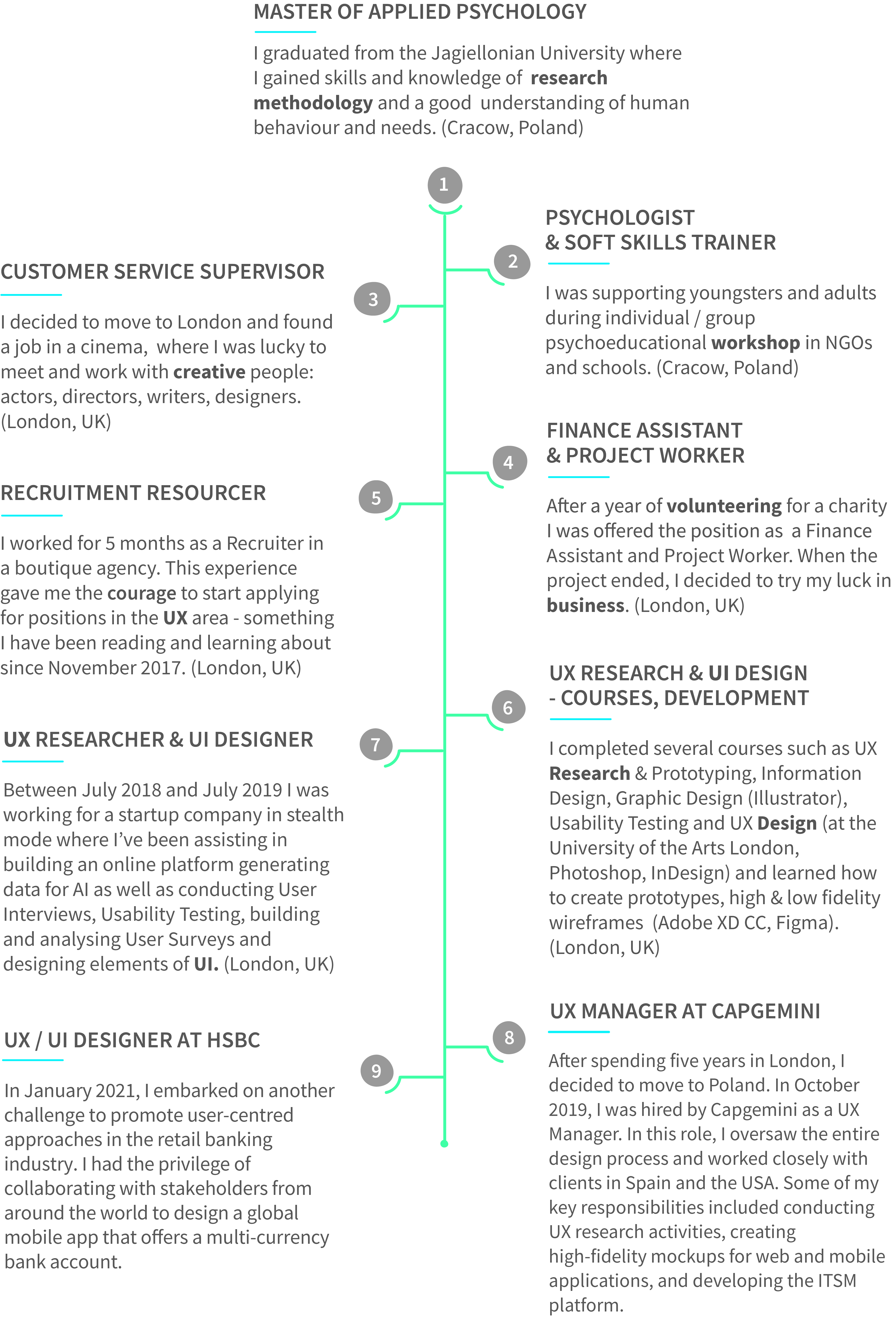 It is a graph / timeline with my professional experience presented 